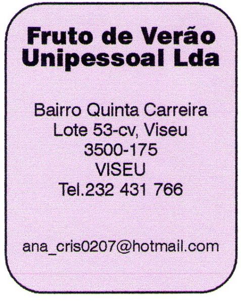 Fruto de Verão Unipessoal Lda